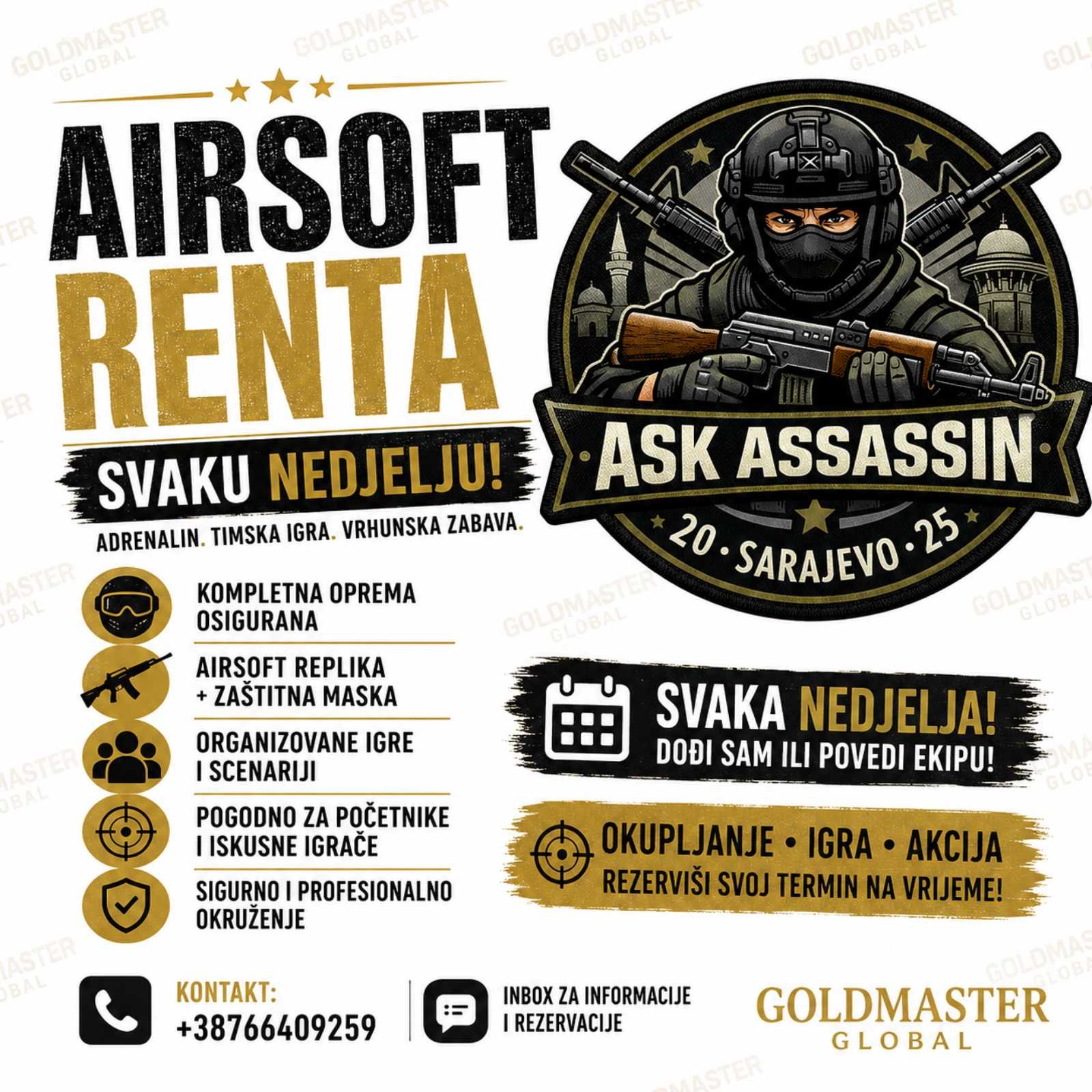 ASK ASSASSINS airsoft renta flyer